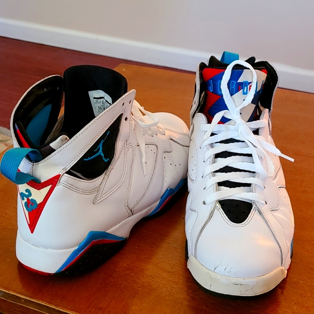 Rare Nike Air Jordan VII Retro Orion Blue Infrared red white 304775-105 10.5 vin